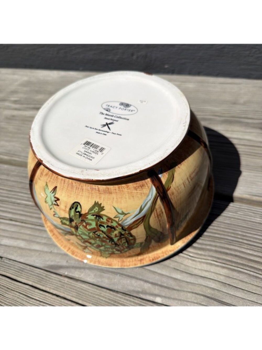 Tracy Porter The Marsh Collection Covered Tureen Turtles Dragonfly ~9" Dia. - Picture 15 of 16